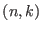 $ (n,k)$