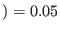 $ )=0.05$