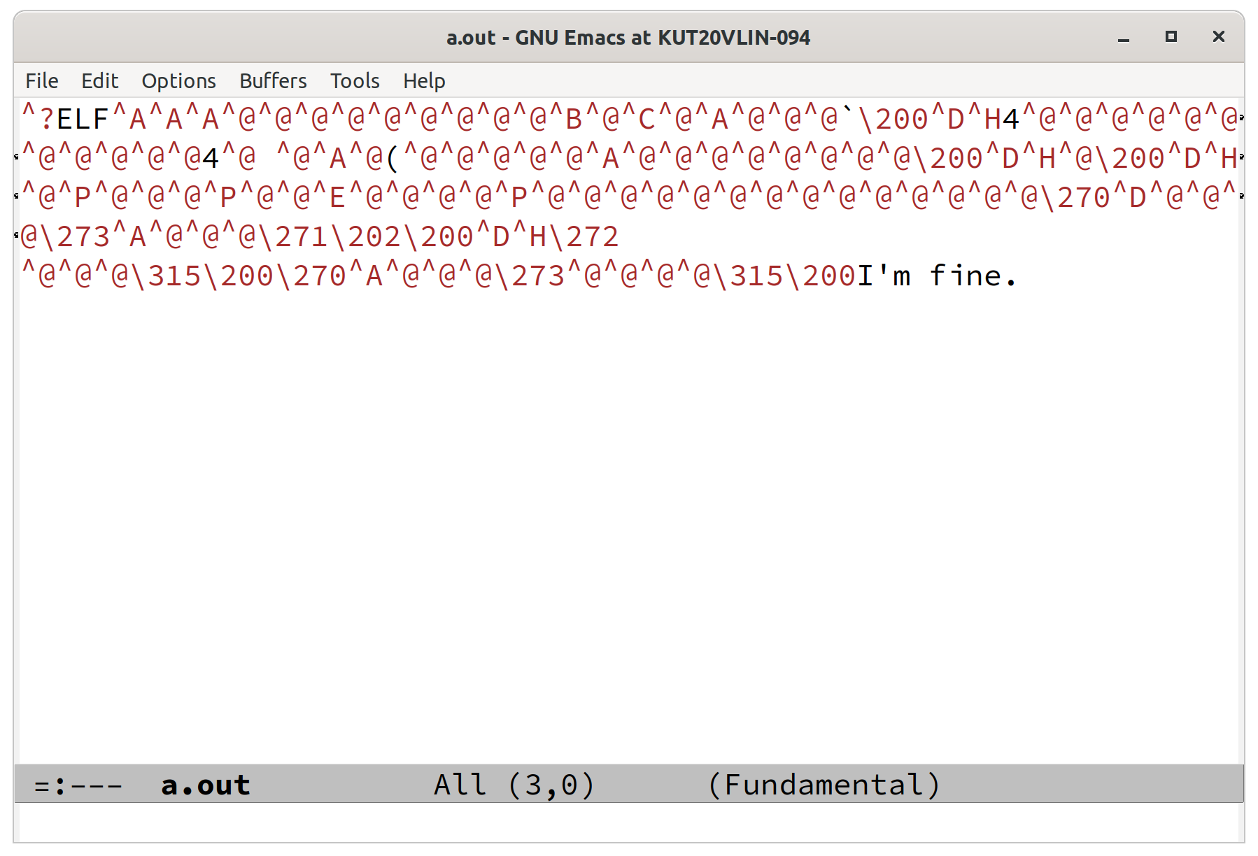 Screenshot of Emacs